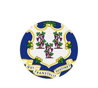 Lot de 10 ou 24 cartes de parfum rondes à suspendre avec drapeau de l'État du Connecticut Lavande pour décoration de voiture ou d'intérieur