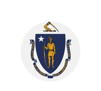 Lot de 10 ou 24 cartes de parfum rondes à suspendre avec drapeau de l'État du Massachusetts Lavande pour décoration de voiture ou d'intérieur