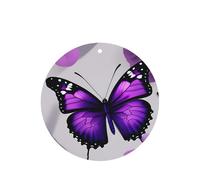 Lot de 10 ou 24 cartes de parfum rondes à suspendre Motif papillon et fleur Violet Lavande