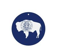 Lot de 10 ou 24 cartes de parfum rondes avec drapeau de l'État du Wyoming - Lavande à suspendre pour décoration de voiture ou d'intérieur
