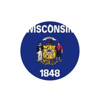 Lot de 10 ou 24 cartes parfumées rondes à suspendre au motif drapeau de l'État du Wisconsin - Lavande - Pour décoration de voiture ou d'intérieur