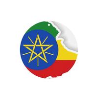 Lot de 10 ou 24 cartes parfumées rondes à suspendre pour voiture, décoration d'intérieur, motif carte du drapeau de l'Éthiopie, lavande