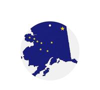 Lot de 10 ou 24 cartes parfumées rondes à suspendre pour voiture, décoration d'intérieur, motif carte de l'État de l'Alaska, lavande