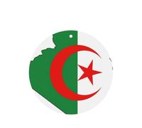 Lot de 10 ou 24 cartes parfumées rondes à suspendre pour voiture, décoration d'intérieur, motif carte du drapeau de l'Algérie