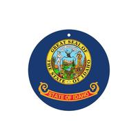 Lot de 10 ou 24 désodorisants ronds à suspendre avec drapeau de l'État de l'Idaho pour voiture et maison