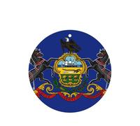 Lot de 10 ou 24 désodorisants ronds à suspendre avec drapeau de l'État de Pennsylvanie pour voiture et maison