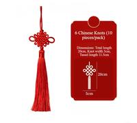Lot de 10 ou 3 décorations traditionnelles à suspendre en forme de nœud chinois fait à la main - Symbole culturel de prospérité pour la maison, les festivals, les cadeaux (A)