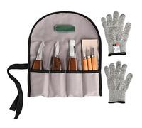 Lot de 10 outils d'affûtage et de polissage avec étui pour amateurs, débutants, menuisiers et menuisiers bricolage