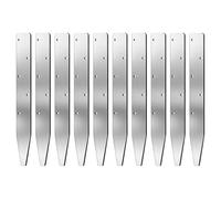 Lot de 10 outils de coffrage en forme de V réutilisables et résistants à la rouille avec trous - Piquet plat | pour sol, jardin, clôture, cour, bordure, paysage, extérieur