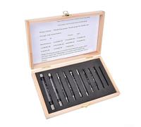 Lot de 10 outils de mesure manuels pour jauge de diamètre de filetage impérial avec construction en aluminium et boîte de rangement pour l'inspection de précision des filetages de 1/2-20UNF à 4-40UNC