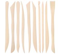 Lot de 10 outils de modelage en bois pour argile double face 15,8 cm - Outils de modelage pour sculpture et lissage - Outils en céramique pour travaux manuels, poterie, découpe d'argile