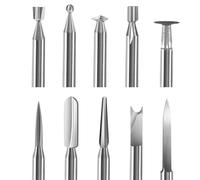 Lot de 10 outils de sculpture sur bois compatibles avec les accessoires rotatifs Dremel - Tige de 3 mm - Différents embouts de sculpture - Foret à bois pour sculpture sur bois, gravure, perçage, micro