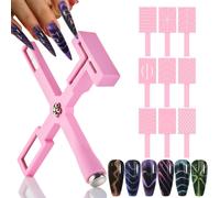 Lot De 10 Outils Ensemble D'aimants À Ongles,Aimant ?Il De Chat Pour Ongles,Rose Aimant Multifonctionnel 5 En 1,9pcs Chat Oeil Ongle Aimant Bâton,Stylo Magnétique