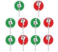 Lot de 10 pagaies Thumbss Up Thumbs Down - 15,24 x 24,13 cm - Pagaies de vote en classe - Panneau « Thumbss Up » - Oui Or No Paddles - Véritables fausses pagaies - Fournitures d'événement et panneaux
