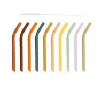 Lot de 10 pailles en silicone souple pour enfants, flexibles et réutilisables | Pailles de rechange respectueuses de l'environnement pour les tout-petits | Pailles de rechange respectueuses de
