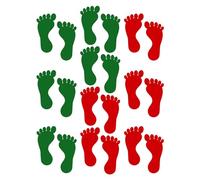Lot de 10 paires d'autocollants pour sol imperméables et colorés - Décoration murale pour chambre d'enfant, crèche, salle de classe (rouge/vert)