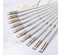 Lot de 10 paires de baguettes chinoises en porcelaine blanche réutilisables pour le nettoyage du lave-vaisselle