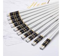 Lot de 10 paires de baguettes chinoises en porcelaine blanche réutilisables pour le nettoyage du lave-vaisselle