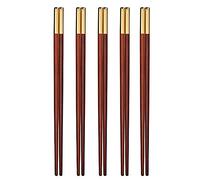 Lot de 10 paires de baguettes en bois pour la maison, 24 cm, réutilisables et saines, style asiatique classique pour salle à manger, cuisine, nouilles japonaises, gourmet coréen