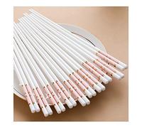 Lot de 10 paires de baguettes en porcelaine anglaise réutilisables, japonais, chinois, coréens, antidérapants, 24 cm, blanc pour l'école, la maison, le bureau, l'extérieur, la boîte à bento S
