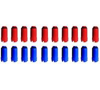 Capricorn 10 paires de bouchons de montage 1/2" bleu/rouge, bouchons en plastique pour le contrôle d'étanchéité