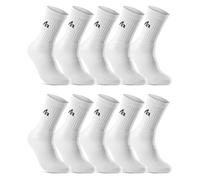Lot de 10 Paires de Chaussettes de Sport, de Tennis, de Travail Homme Femme Coton i1R (Blanc 43-46)