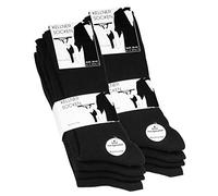 Lot de 10 paires de chaussettes pour hommes, d'origine de VCA®, 100% coton tissés lisses, la main pointe cousue. Couleur: noir - Taille 43/46