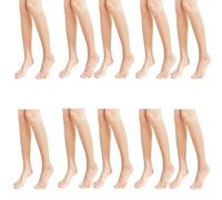 Lot de 10 paires de chaussettes respirantes en soie pour femme - Longueur genou - Pour un usage quotidien - Transparent, couleur, Taille unique