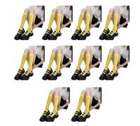Lot de 10 paires de chaussettes respirantes et veloutées pour mollet - Design extensible - Couleurs bonbon - Pratiques pour un usage quotidien, jaune vif, Middle tube