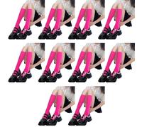 Lot de 10 paires de chaussettes respirantes et veloutées pour mollet - Design extensible - Couleurs bonbon - Pratiques pour un usage quotidien, rose rouge, Middle tube