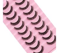 Lot de 10 paires de cils courts russes naturels bouclés D effet 3D légers 15 mm (#02) [#01, ]
