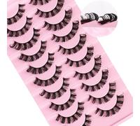 Lot de 10 paires de cils courts russes naturels bouclés D effet 3D légers 15 mm (#02) [#02, ]