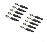 Lot de 10 paires de connecteurs d'alimentation CC à monter sur panneau - Prise femelle 5,5 mm x 2,1 mm - Prise en métal mâle femelle - Kit de montage de panneau