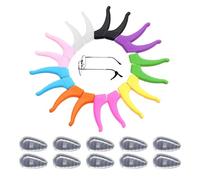 Lot de 10 paires de coussinets d'oreille en silicone antidérapants pour lunettes de soleil - Crochets d'oreilles confortables - Accessoires pour lunettes de soleil