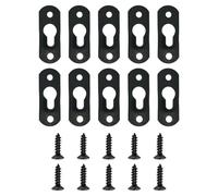 Lot de 10 paires de crochets en métal pour cadres photo, plaques à suspendre en acier noir robuste avec vis, fixations murales pour œuvres d'art, miroirs, étagères, armoires, panneaux