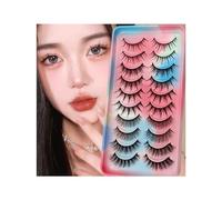 Lot de 10 paires de faux cils 3D imitation vison volumineux naturel charmant bouclés confortables 5 styles