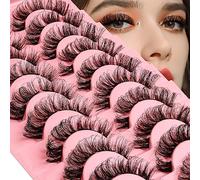 Lot de 10 paires de faux cils à faire soi-même, aspect naturel, réutilisables, faits à la main, épais, doux et dramatiques (DD05-15) [DD05-15, ]