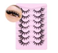 Lot de 10 paires de faux cils en vison - Aspect naturel - 8D - 20 mm de long - Réutilisables - Aspect naturel - Aspect naturel - Aspect naturel - Aspect extensions