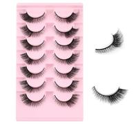 Lot de 10 paires de faux cils russes à bandes duveteuses D Curl réutilisables - Faux cils hybrides - Aspect naturel
