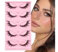 Lot de 10 paires de faux cils russes à bandes duveteuses D Curl réutilisables - Faux cils hybrides - Aspect naturel