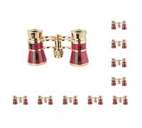 Lot de 10 paires de jumelles optiques avec poignée de théâtre - Outil de visualisation délicat et polyvalent - Pour femme - Rouge à pois - Chaîne