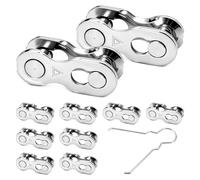 Lot de 10 paires de maillons de chaîne de vélo 6/7/8 compartiments pour shimano - 6/7/8 vitesses - Pour Shimano Quick Link, fermeture de chaîne de vitesse pour l'entretien et le remplacement au