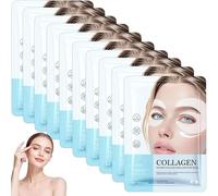 Lot de 10 paires de masques au collagène pour les yeux gonflés et les cernes, complexe de peptides et vitamine C, patchs sous les yeux pour peaux sensibles