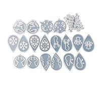 Lot de 10 paires de moules en silicone pour pendentifs et boucles d'oreilles de Noël adaptés pour la fabrication de pendentifs en résine époxy, boucles d'oreilles, boucles d'oreilles en silicone pour