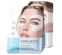 Lot de 10 paires de patchs pour les yeux au collagène pour les cernes et les poches avec bio-collagène, complexe peptidique et vitamine C pour peaux sensibles