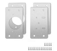 Lot de 10 paires de plaques de réparation de charnière en acier inoxydable pour portes d'armoires et tiroirs, adaptées aux armoires de cuisine avec vis de fixation (2 paires)