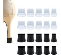 Lot de 10 paires de protège-talons hauts - Protection des talons hauts - Transparents - Noir - Tailles Xx/XS/M/L - 5 tailles - Pour mariages, célébrations, activités de plein air