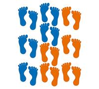 Lot de 10 paires d'empreintes de pas - Autocollants muraux - Pour chambre d'enfant, salle de classe, école (orange, bleu)