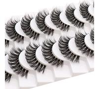 Lot de 10 paires d'extensions de cils russes avec bande transparente qui ressemble à des extensions de cils courbés D