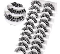 Lot de 10 paires d'extensions de cils russes avec bande transparente qui ressemble à des extensions de cils courbés D